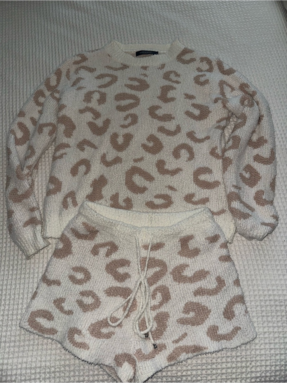 Cream & Beige Leopard Knit loungewear